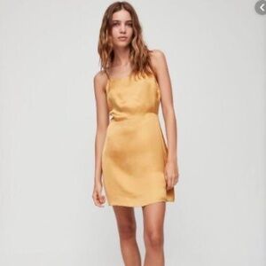 Wilfred (Aritzia) | Size 2 | Gold Isabelle Cupro Mini Dress